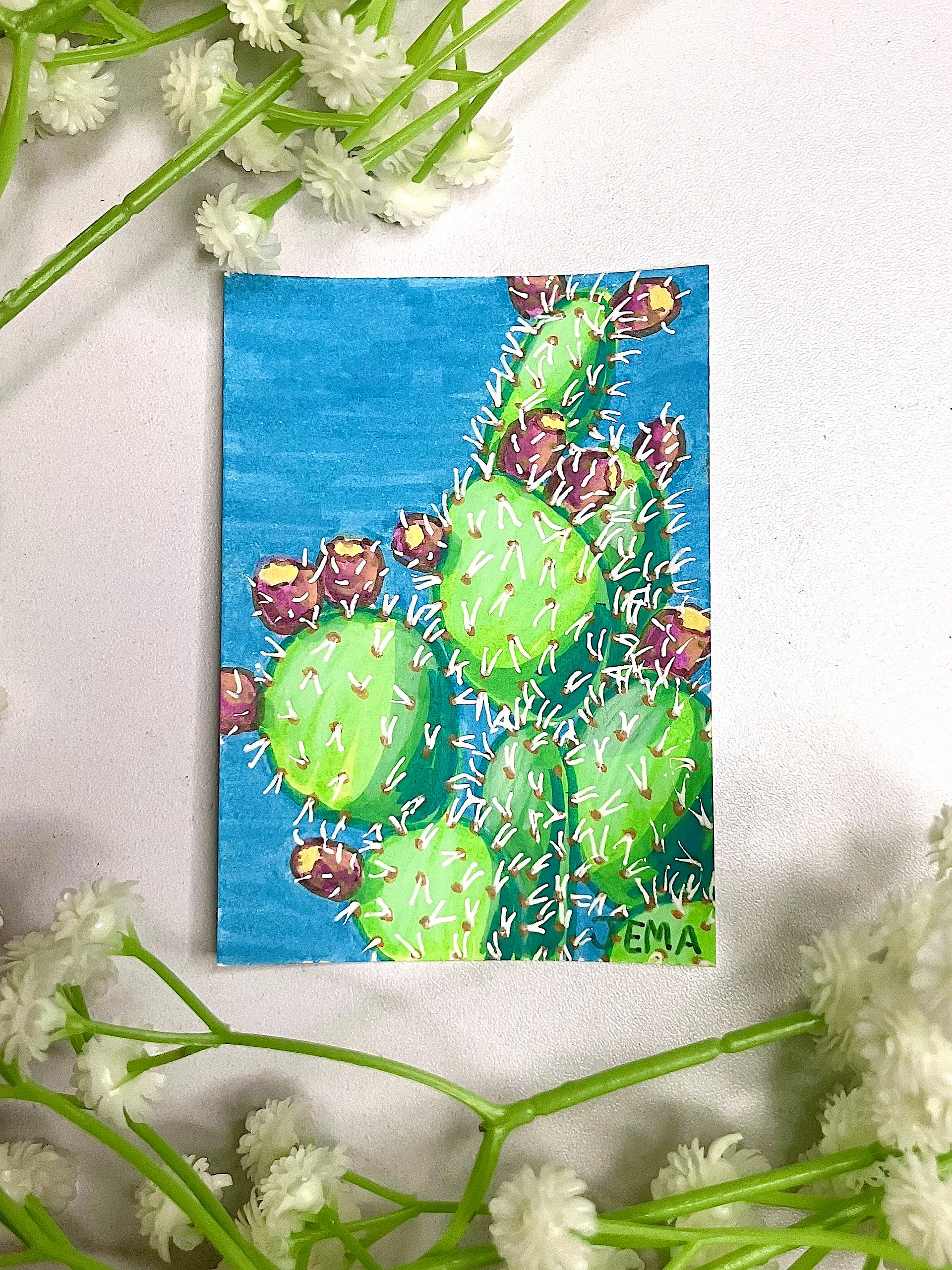 Pretty Prickly Pear ACEO Marker Original Artwork product image (3)