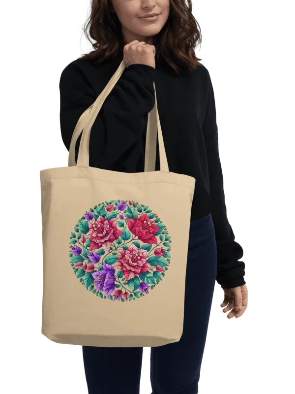 Floral Mandala Eco-Friendly Tote Bag | AI Design flower product image (1)