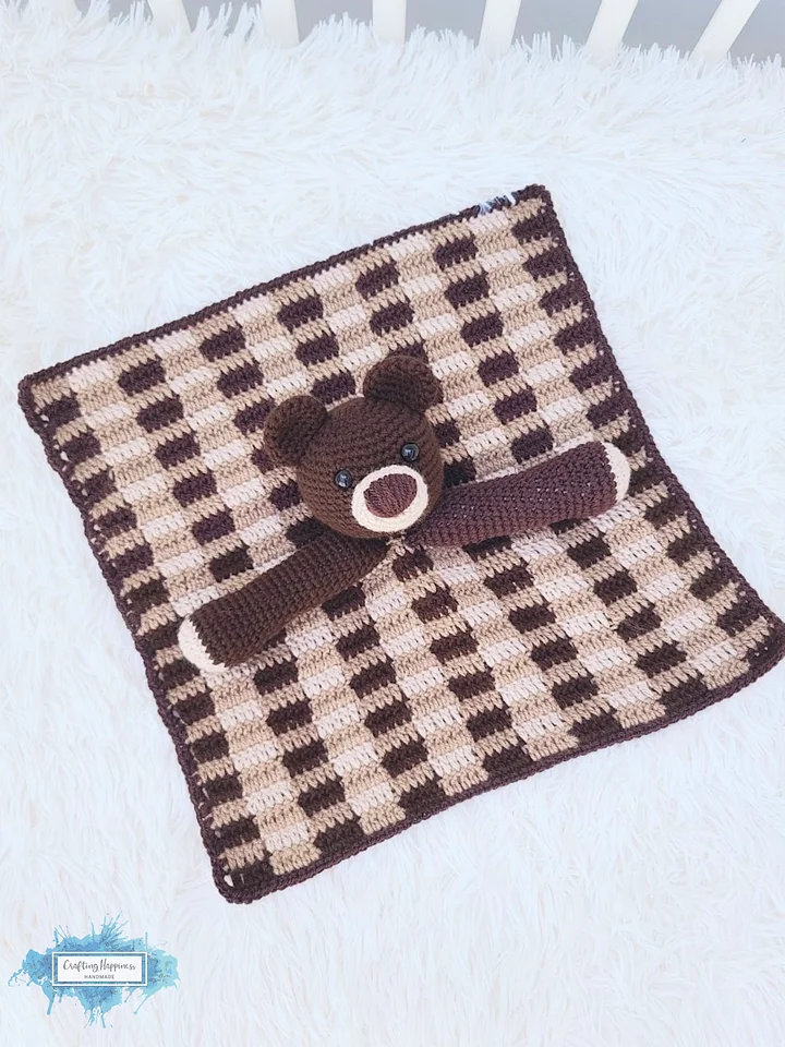 Crochet Bear Lovey Pattern, Baby Security Blanket PDF Pattern - Crafting Happiness product image (2)