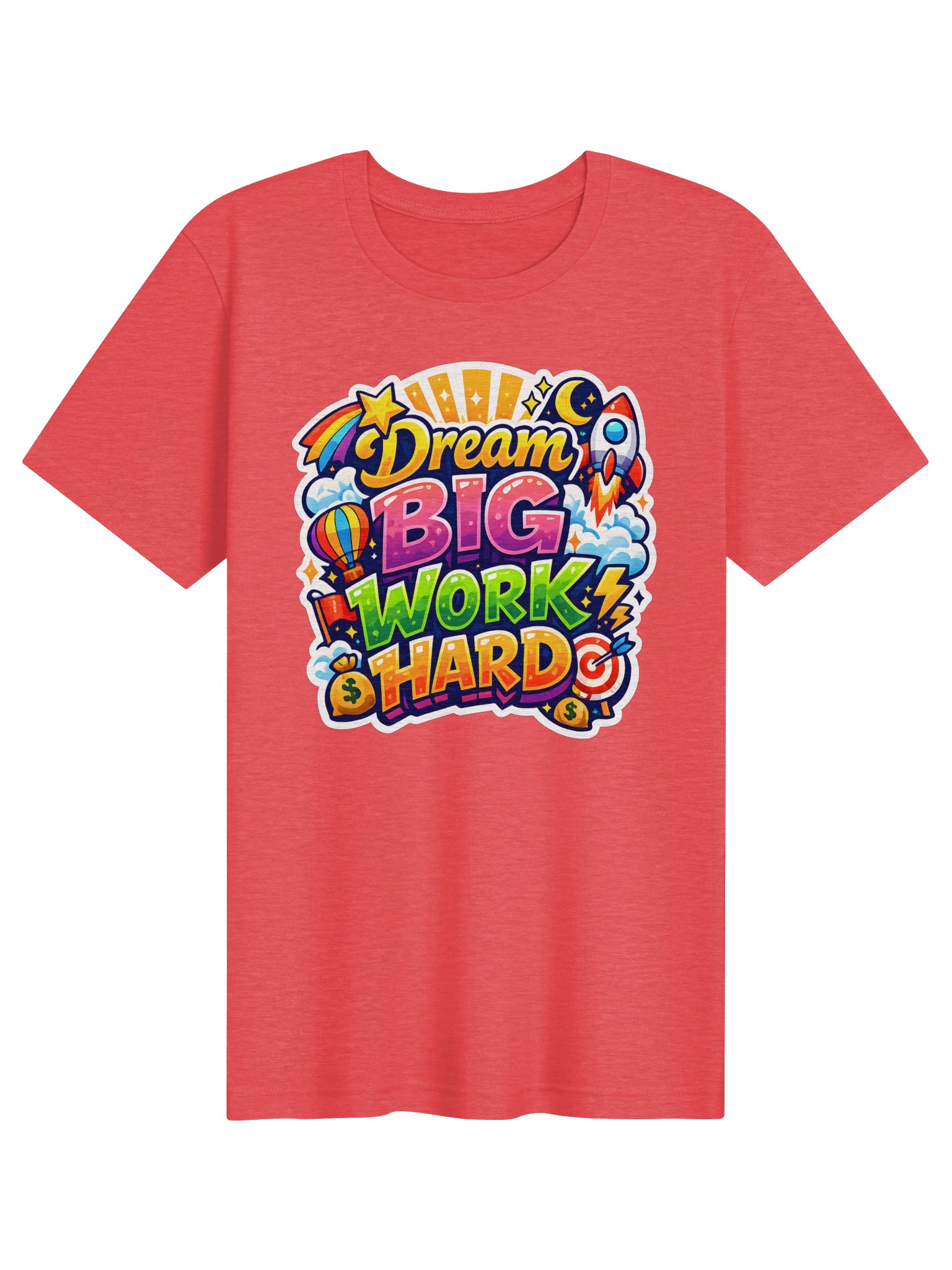 Dream BIG Work HARD Motivational Space Tee product image (2)