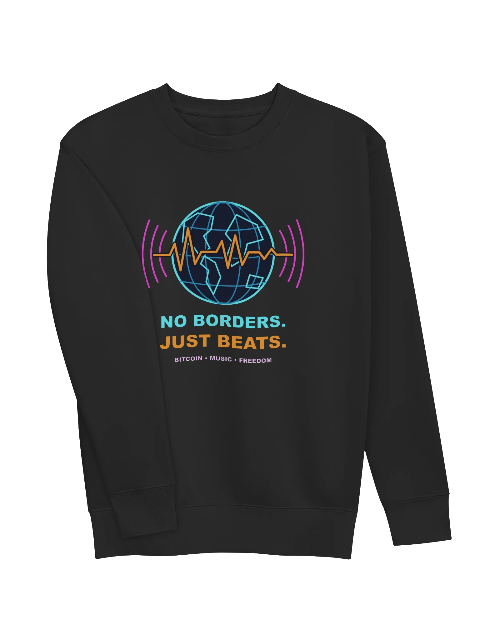 No Borders. Just Beats. Bitcoin Crewneck Sweatshirt product image (9)