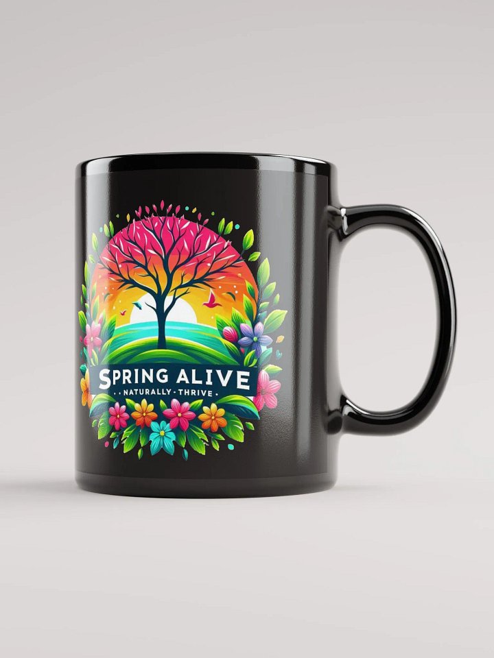Spring Alive Black Glossy Mug product image (2)