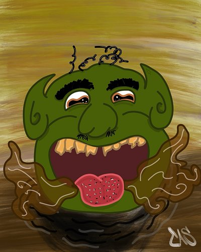 Day 6. Ogre. It was hard to not try and just draw Shrek, but as you can see this guy is still in a swamp