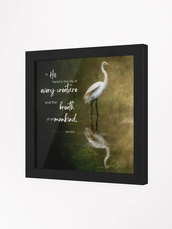 Divine Reflections: Framed Egret Poster product image (2)