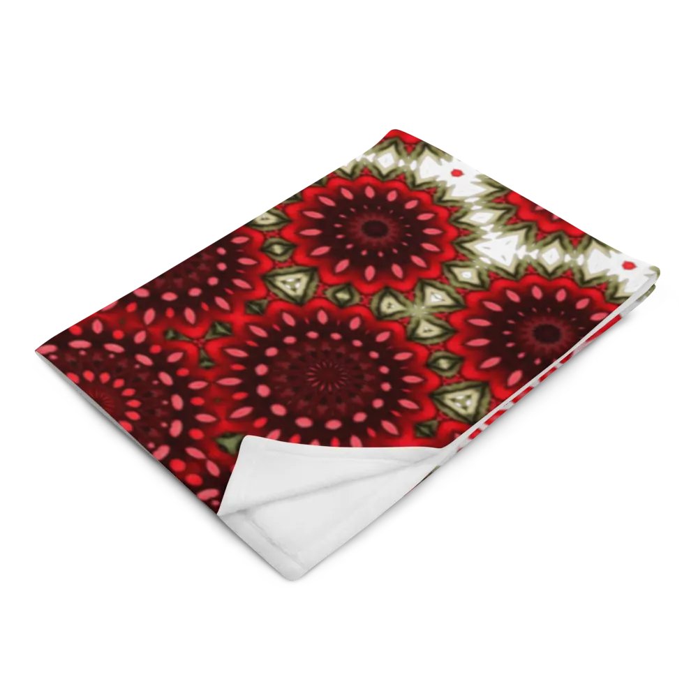 Red Green & White Daisy Throw Blanket product image (4)