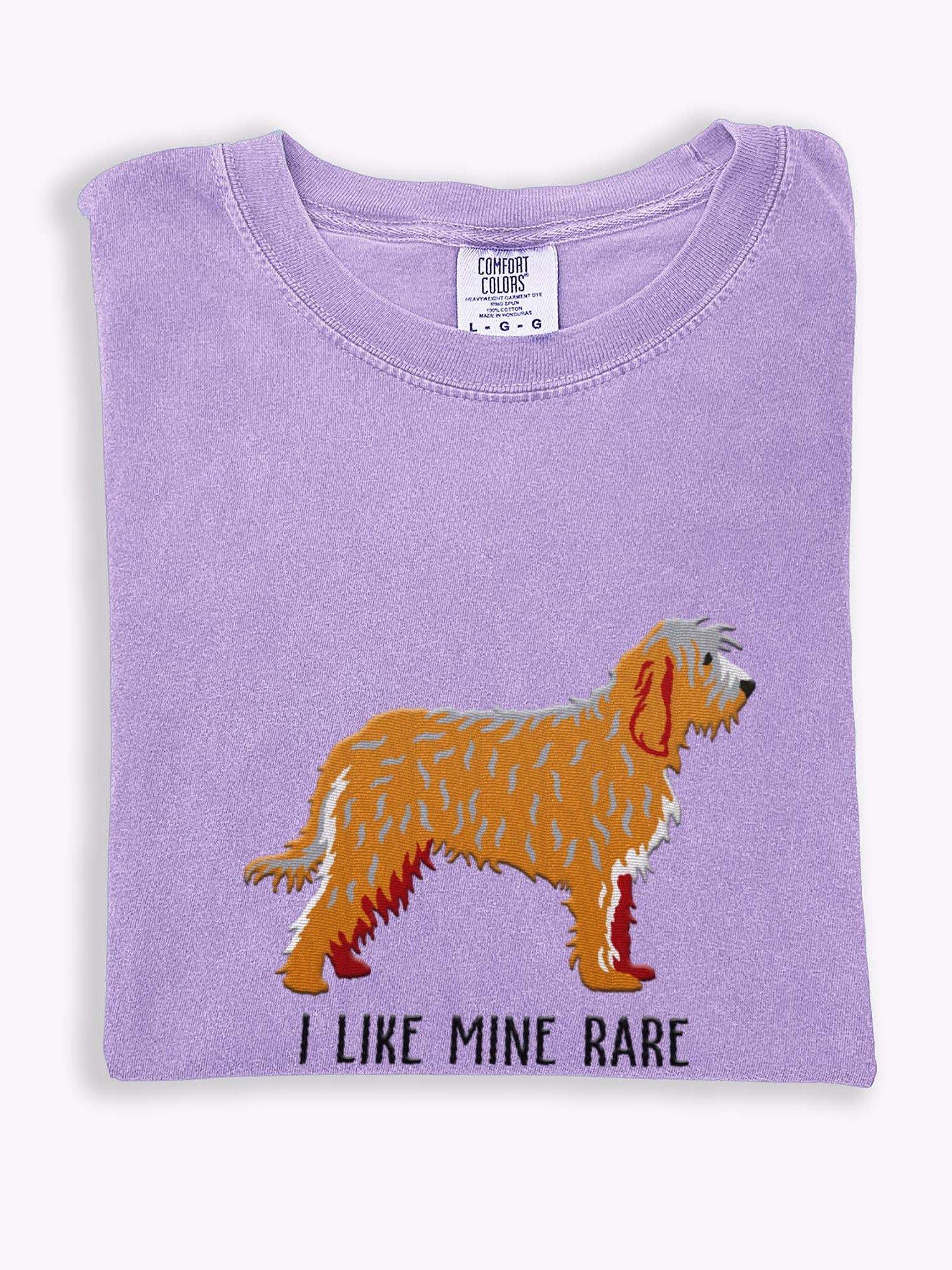 I Like Mine Rare T-Shirt(Embroidered) of an Otterhound(Wheaten) product image (1)
