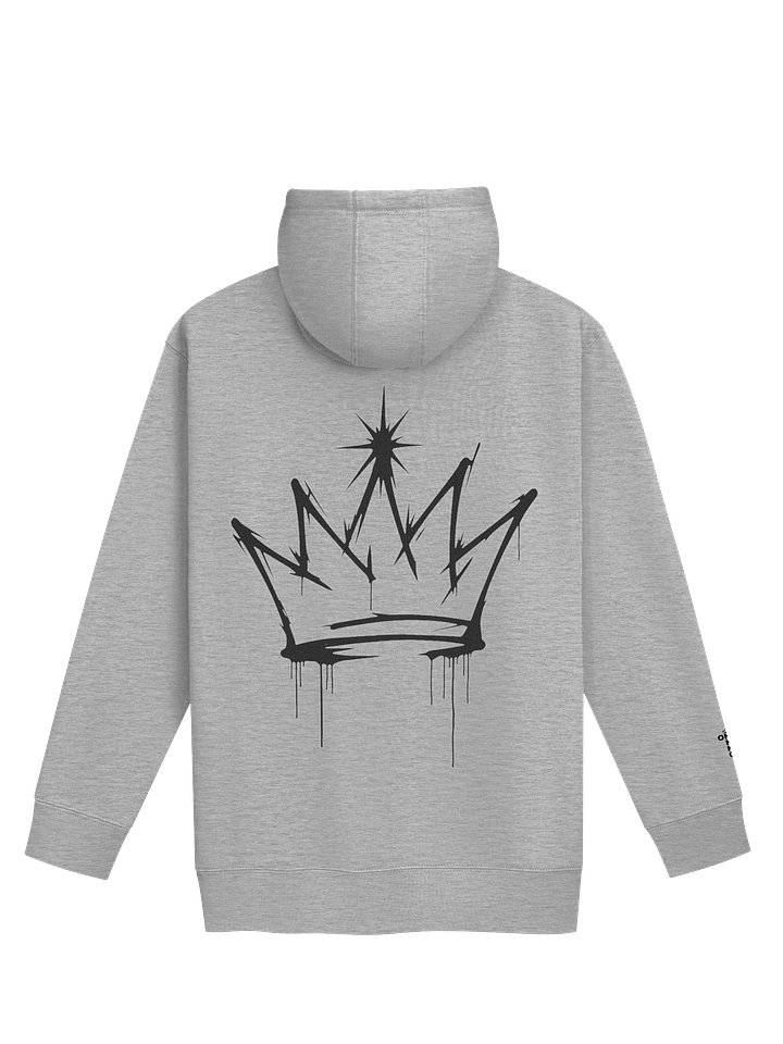 ONE KING Urban Crown Premium Soft Blend Hoodie with embroidered sleeve logo black print product image (4)