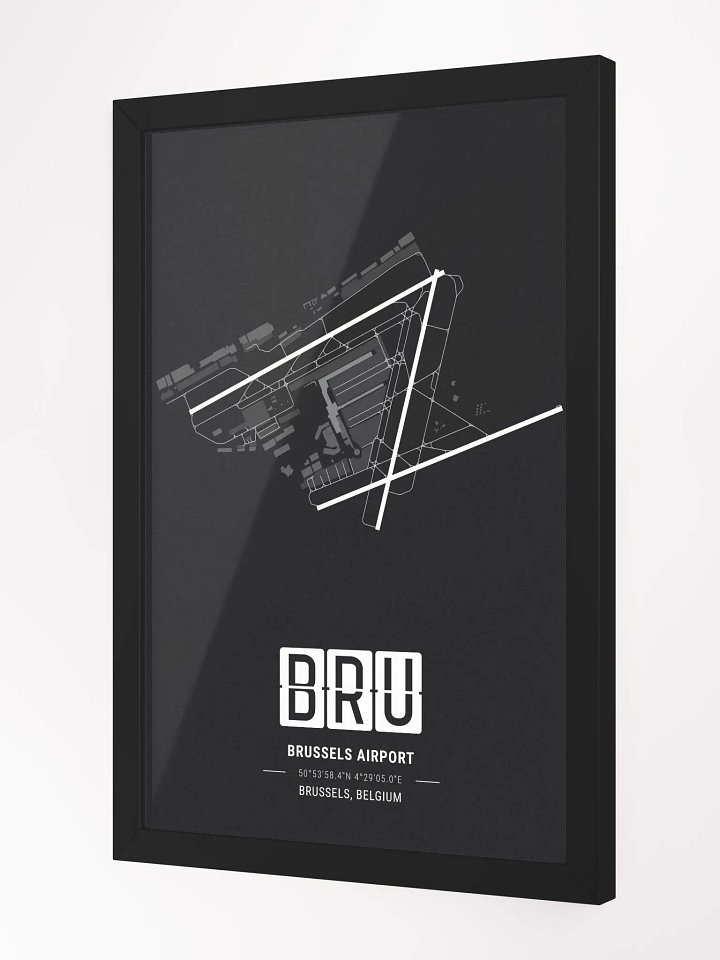 Framed Airport BRU Premium Map On Matt Paper product image (2)