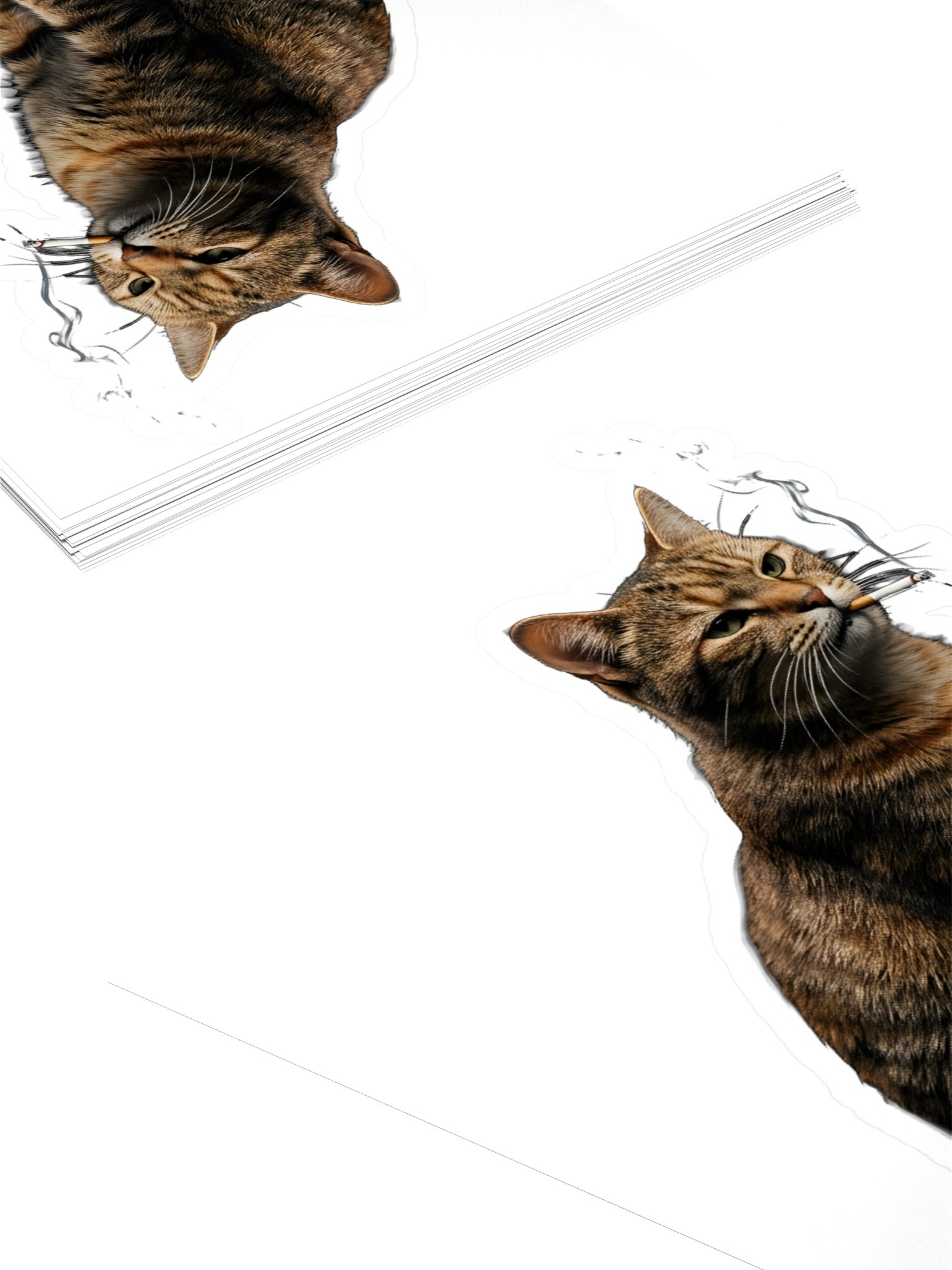 Grumpy Cat Smoking Sticker – Funny Tough Tabby Cat with Beer Decal for Laptop, Water Bottle & Guitar Case product image (4)