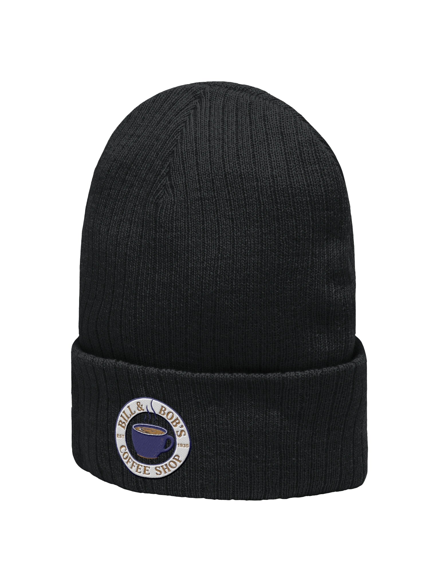 Bill and Bob's Coffee Shop | AA Recovery Beanie Hat Navy Blue Design product image (3)