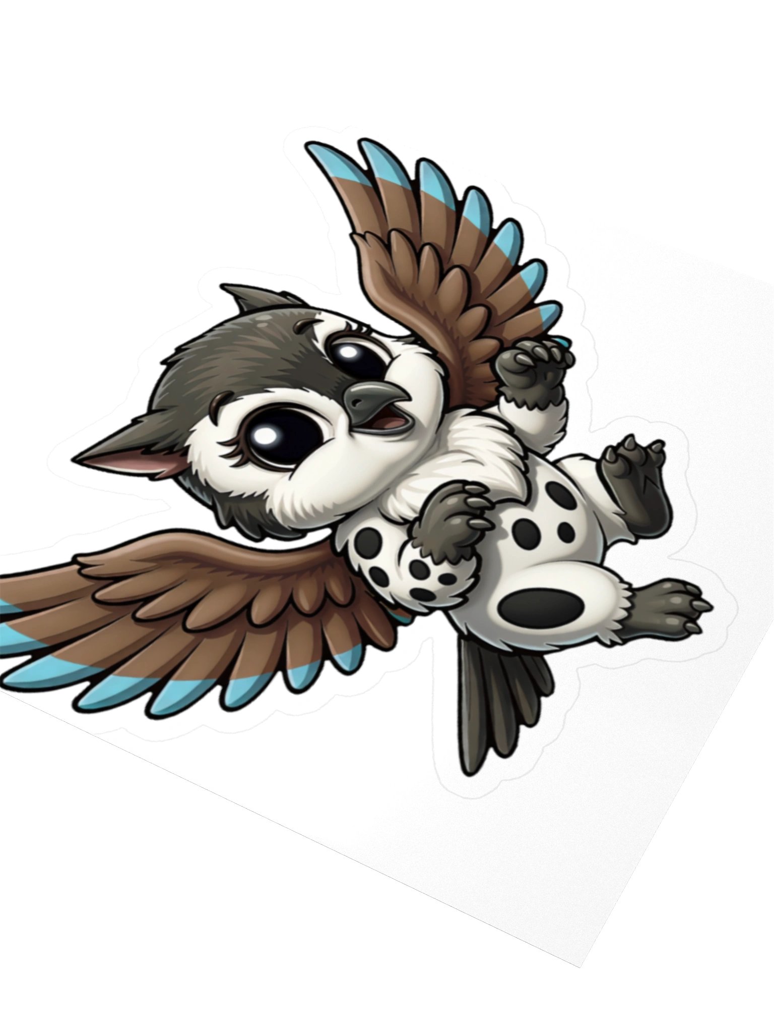 Naoise the Chickadee-Hamster Gryphon | Mythically Meabh Sticker product image (8)