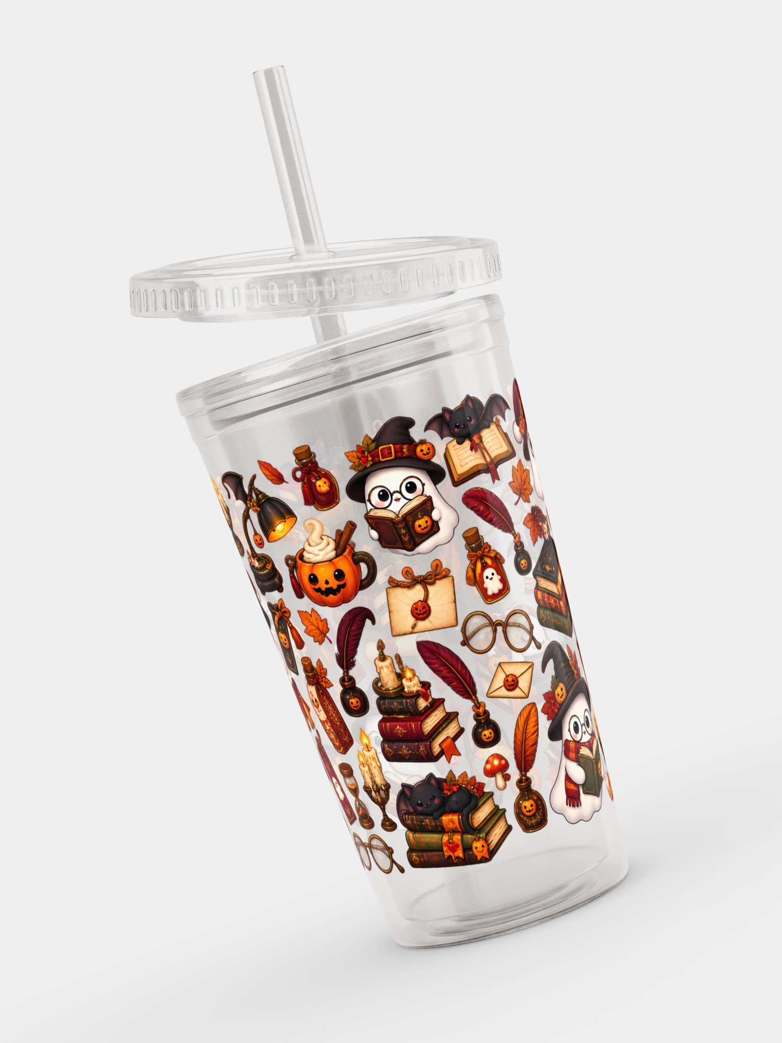 Halloween X Librarian Vibes Clear Dual Wall Tumbler 16 Oz (473 ml) product image (4)