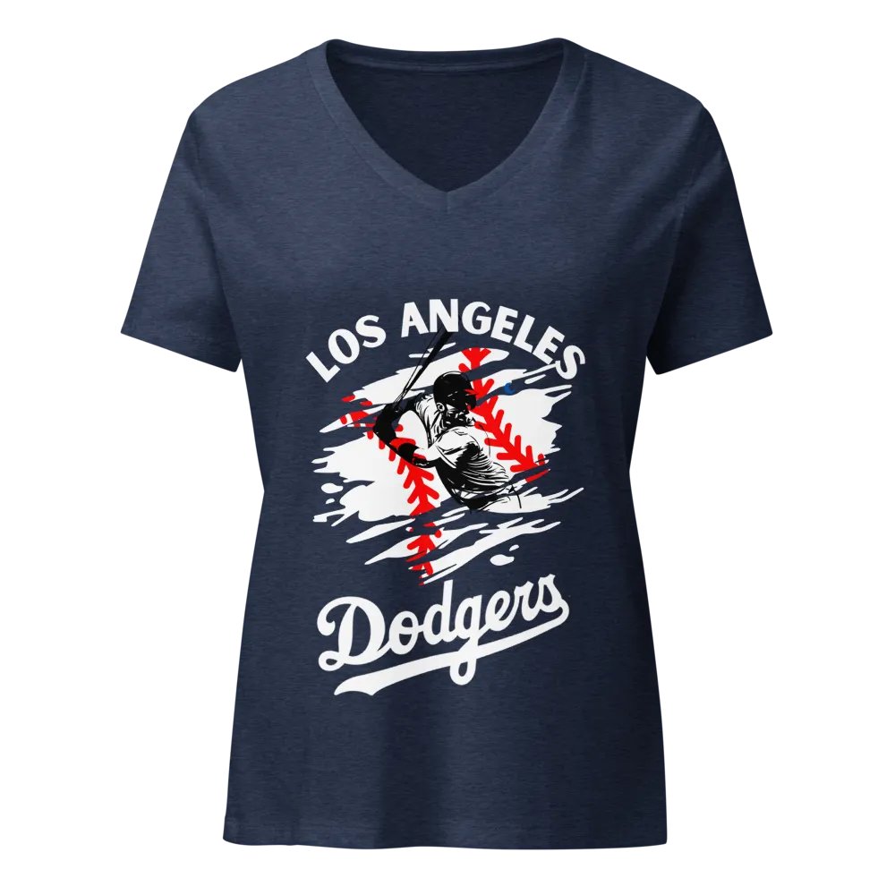Los Angeles Dodgers V Neck Womens T-Shirt product image (1)