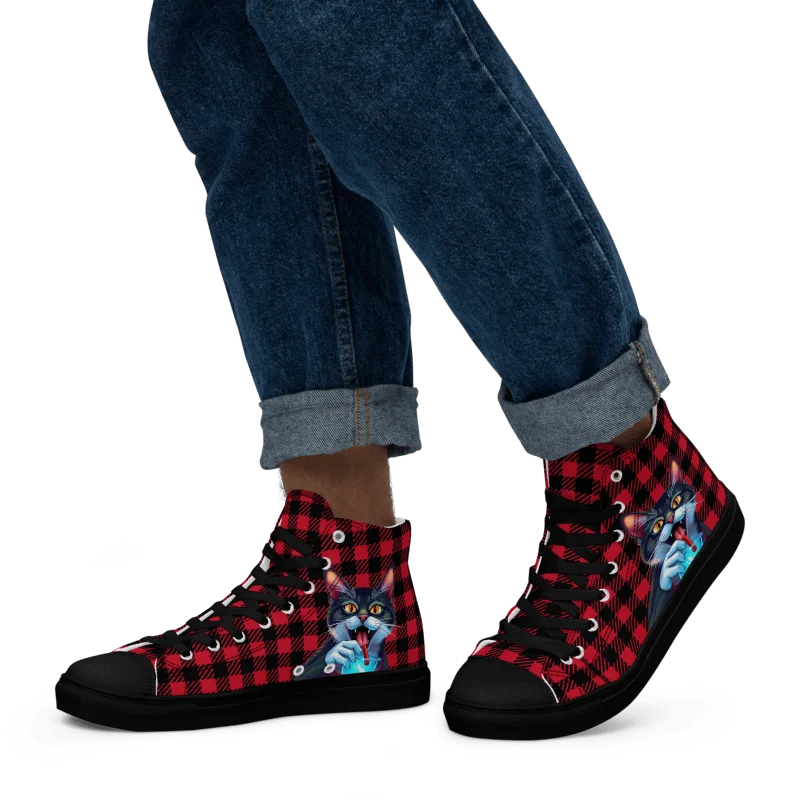 Men's High Top Canvas Shoes-Caffeine Goblin Energy product image (10)