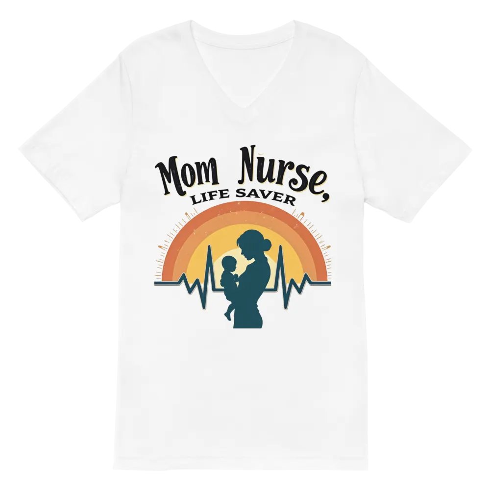 Rainbow Mom Nurse V-Neck Tee product image (2)
