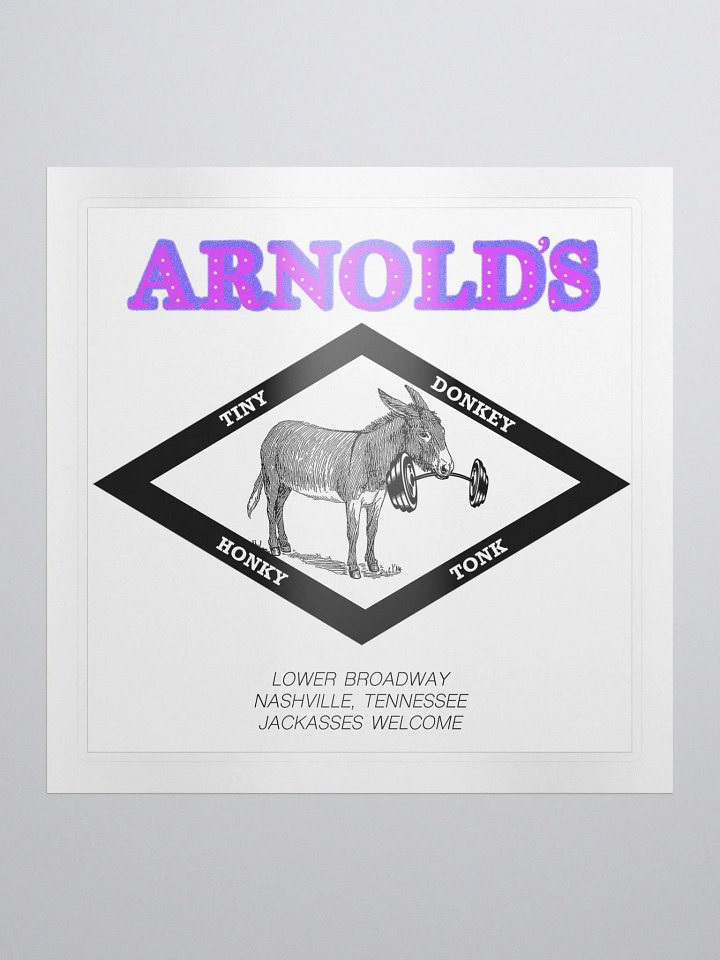 Arnold's Tiny Donkey Honky Tonk Sticker product image (1)