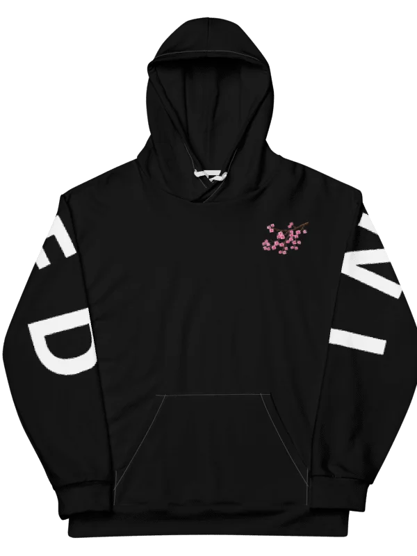 Black Inverted Ink Sleeve Sweat Shirt With Cherry Blossom product image (5)
