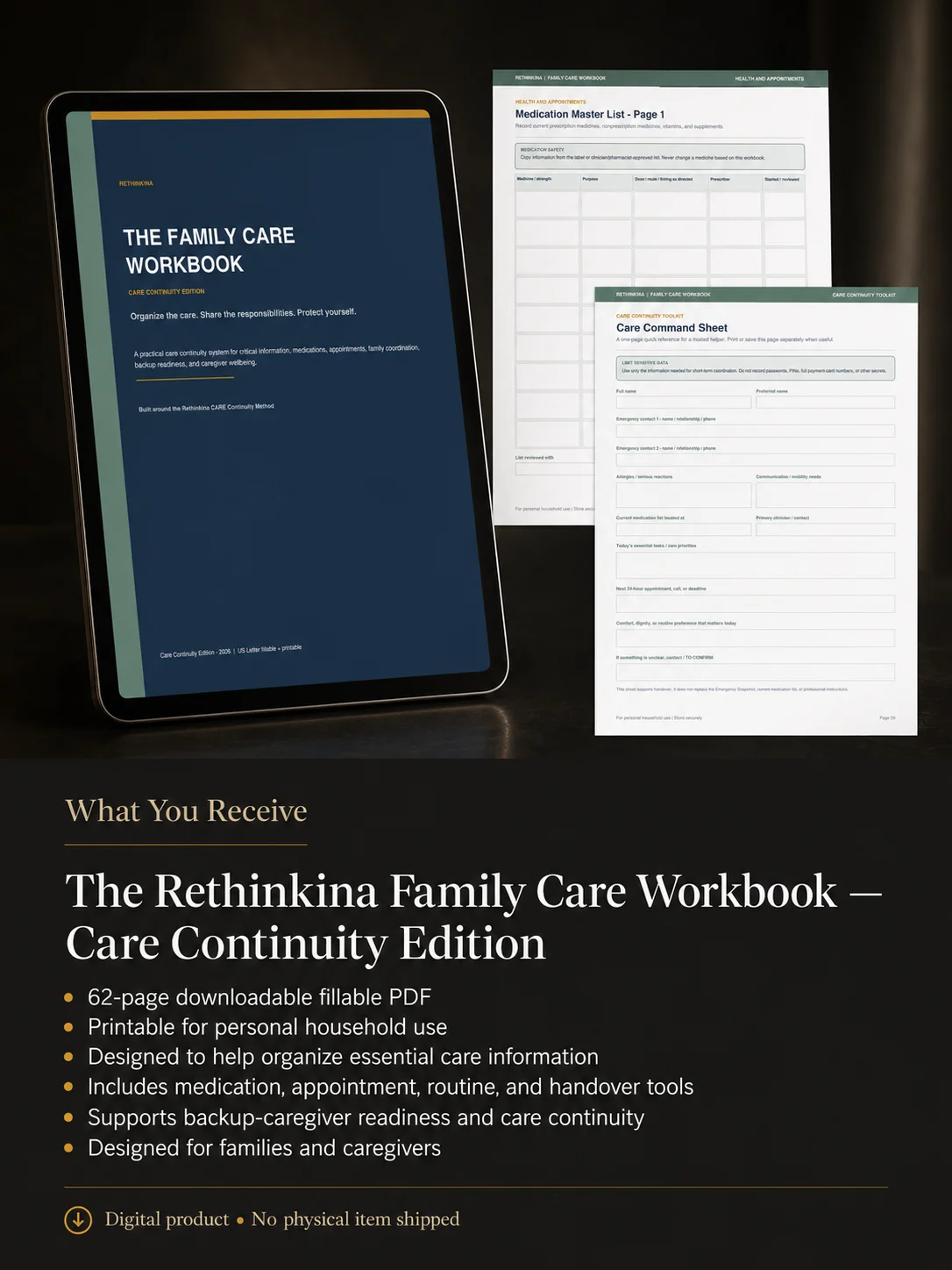 The Rethinkina Family Care Workbook — Care Continuity Edition product image (4)