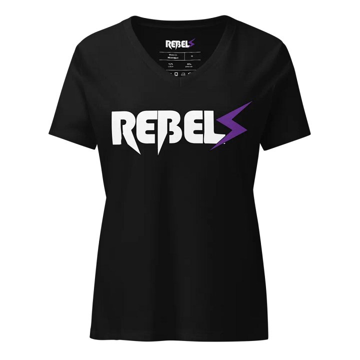 Woman's V Neck | Black | White/Purple product image (1)