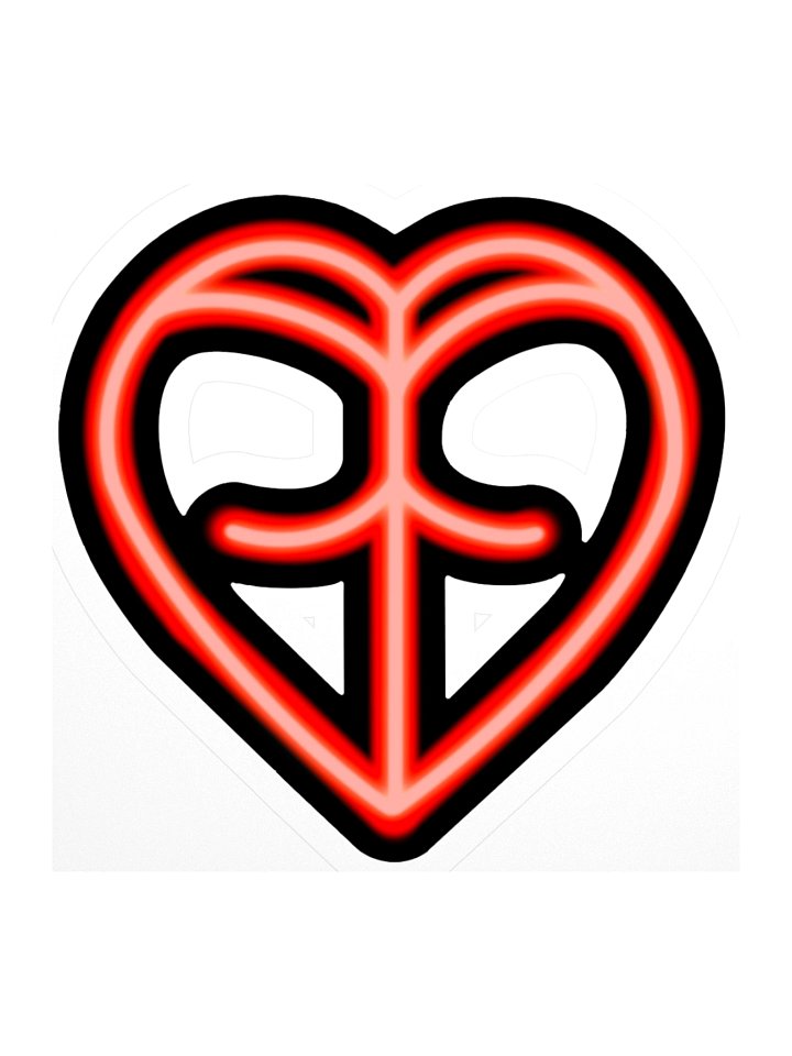 Neon Heart Kiss Cut Stickers product image (2)