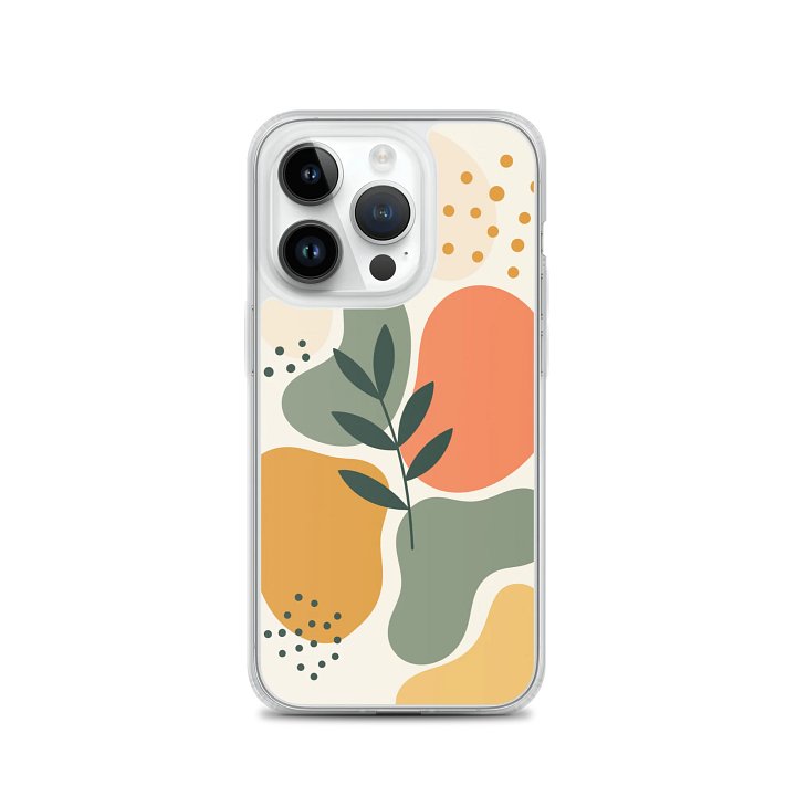Smooth Contemporary Abstract Art Shapes in Coral, Mustard & Sage iPhone Clear Case product image (3)