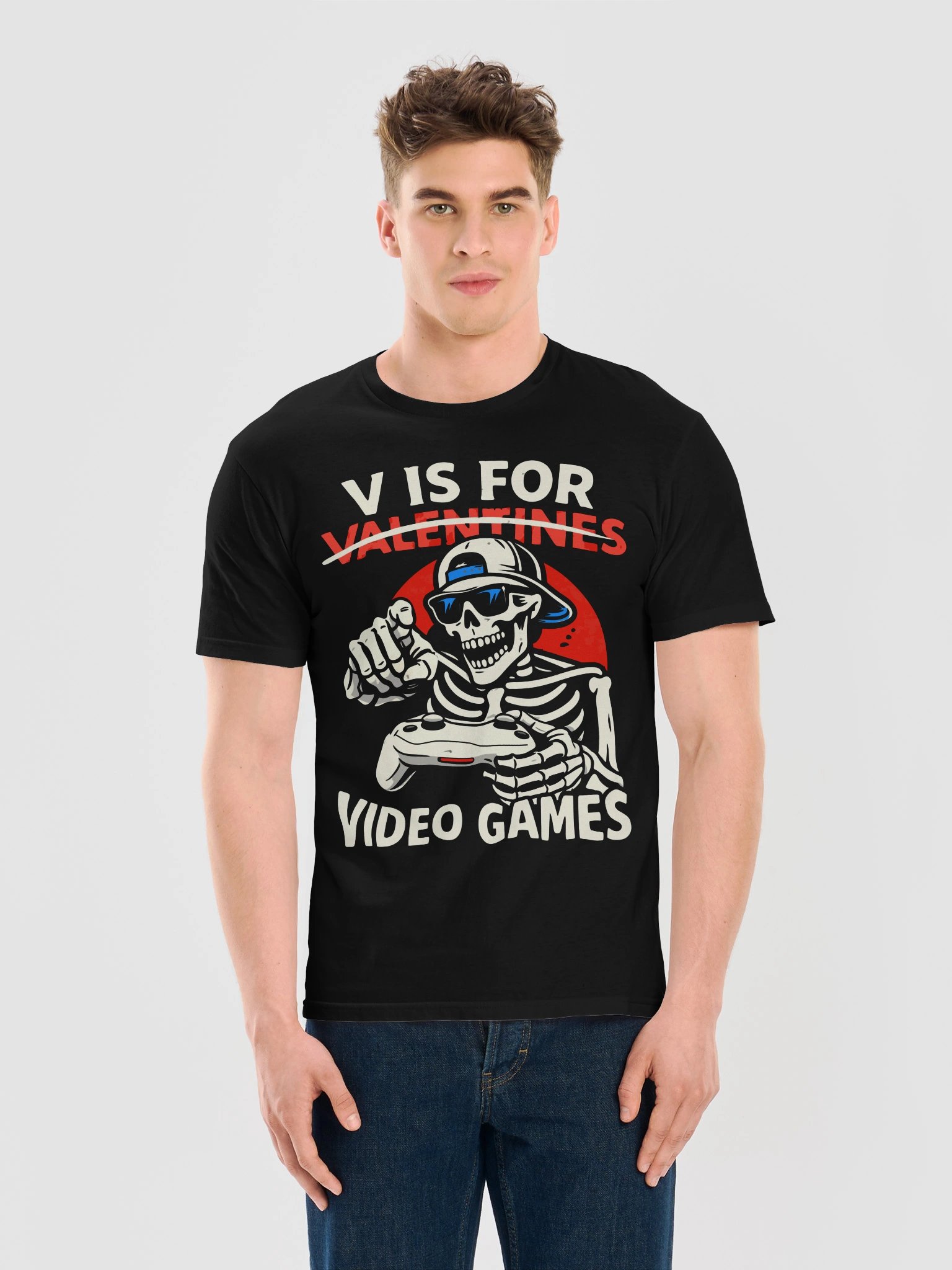 V is for Video Games Shirt Funny Skeleton Gamer product image (2)