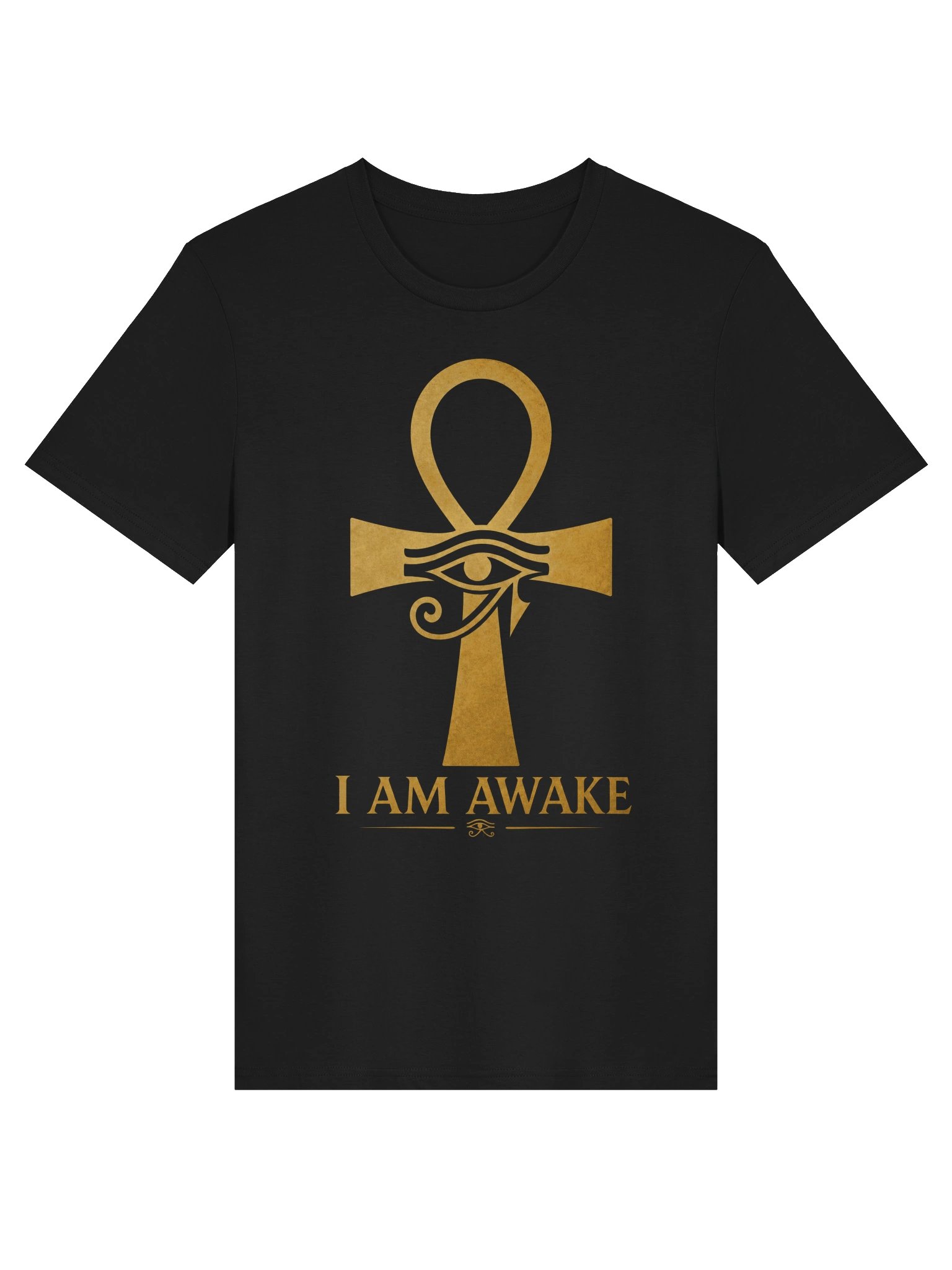 I AM AWAKE Ankh & Eye of Horus T-Shirt – Egyptian Spiritual Symbol Tee product image (1)
