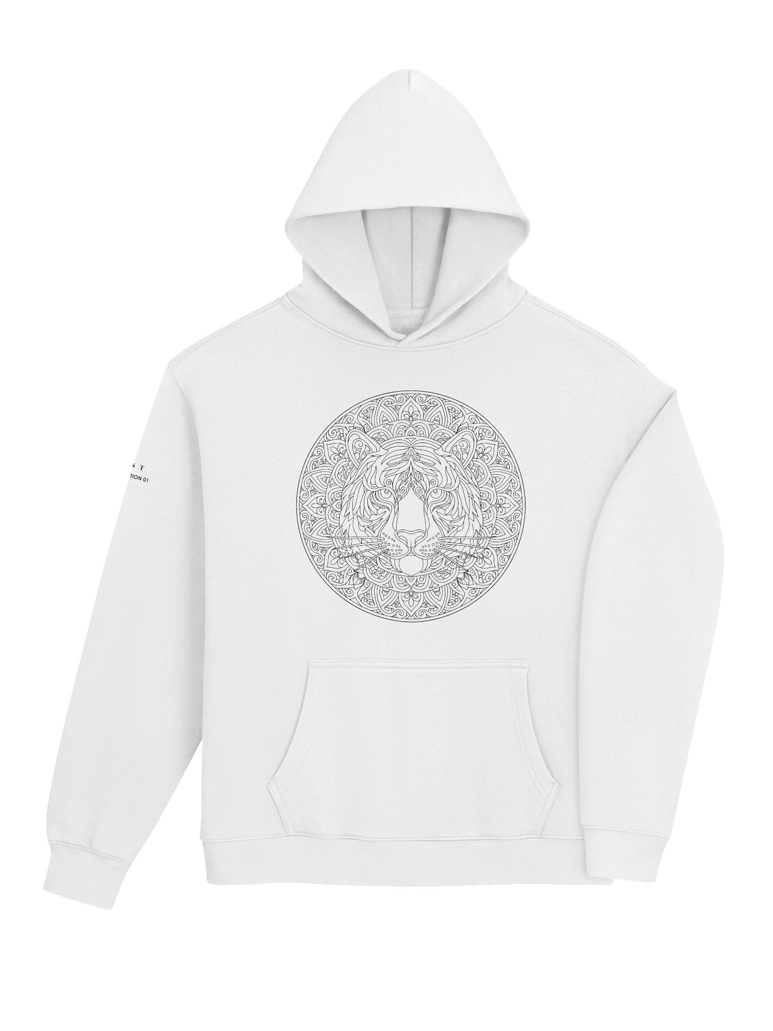 Flowstate Tiger-Rabbit Mandala Landscape // Colouring page Line art Oversized Hoodie product image (4)