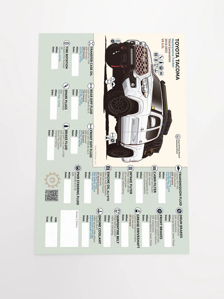 3rd Gen Maintenance Tracker v1.1 - White product image (2)