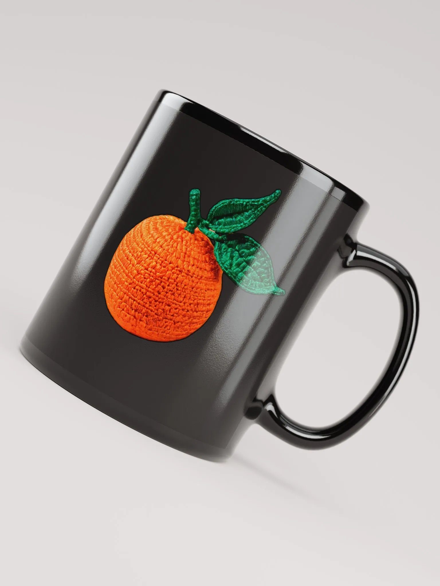 CozyAvocado Black Glossy Mug Crochet Orange #2 product image (4)
