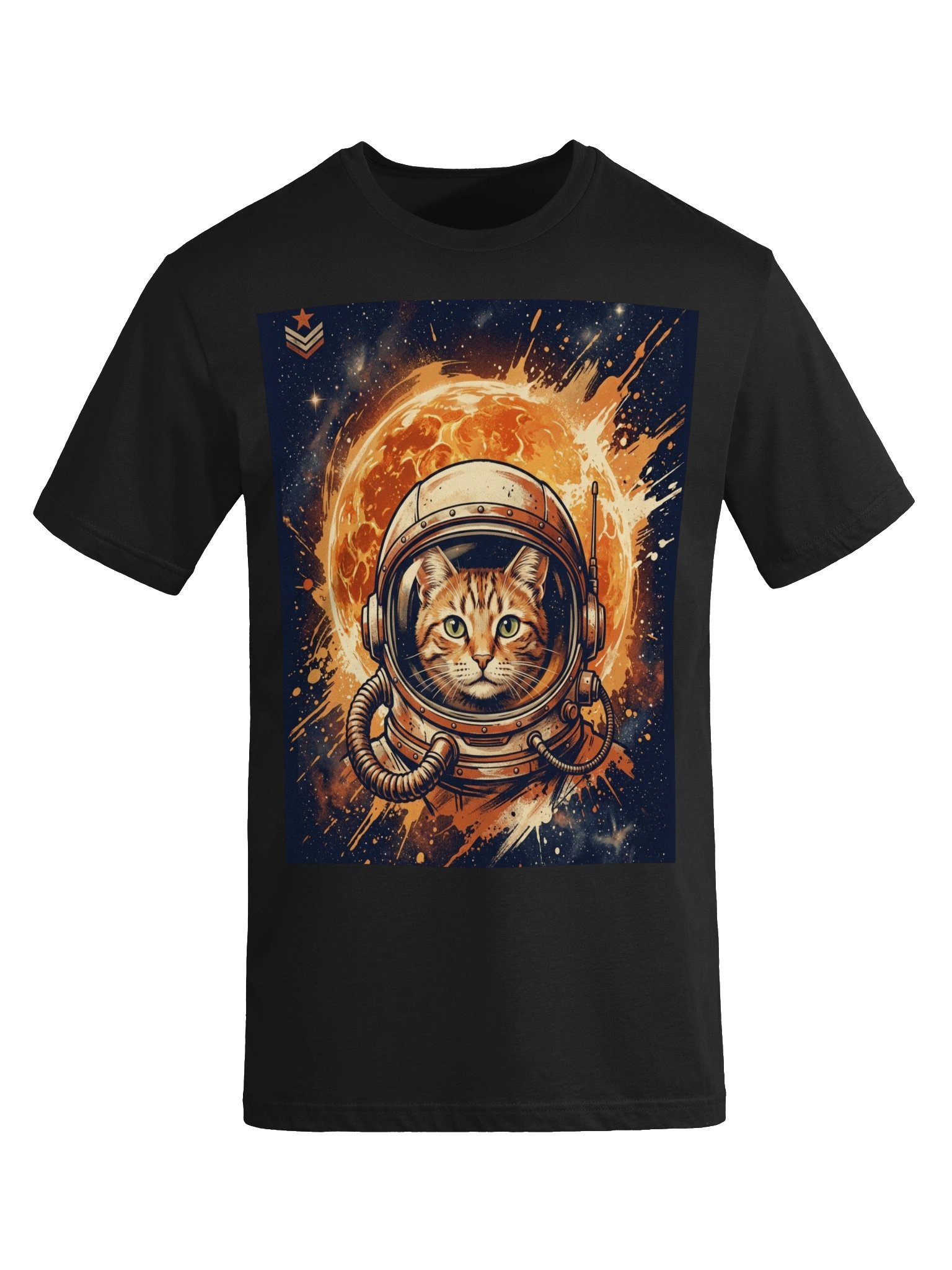 Vintage Moon Cat T-Shirt – Magical Crescent Moon & Stars Design product image (2)