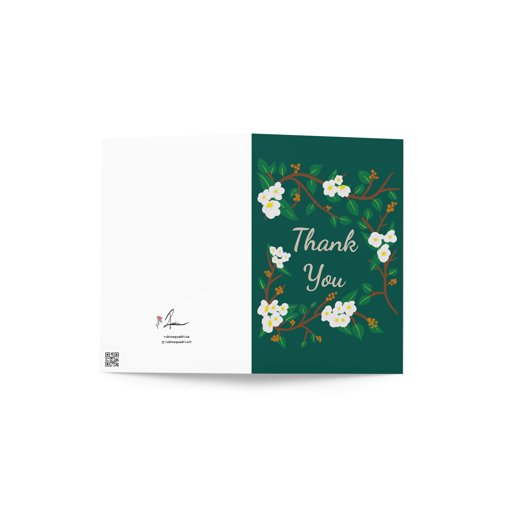 Thank You Botanical Garland | Ivory & Moss Green on Forest Green product image (2)