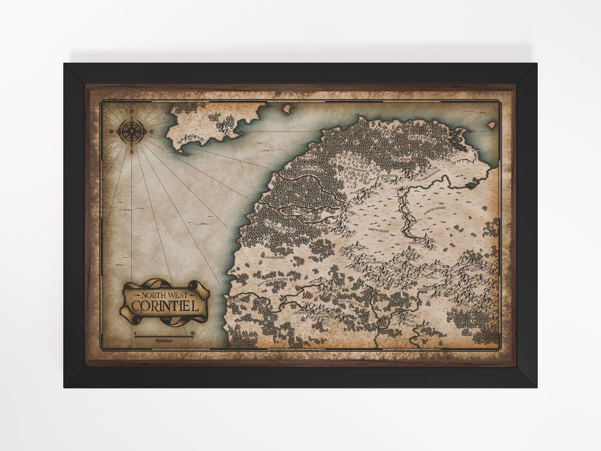 Map - North West Corintiel - Framed product image (1)