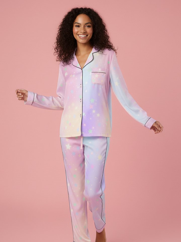 Starry Night Silky Pajama Top product image (2)
