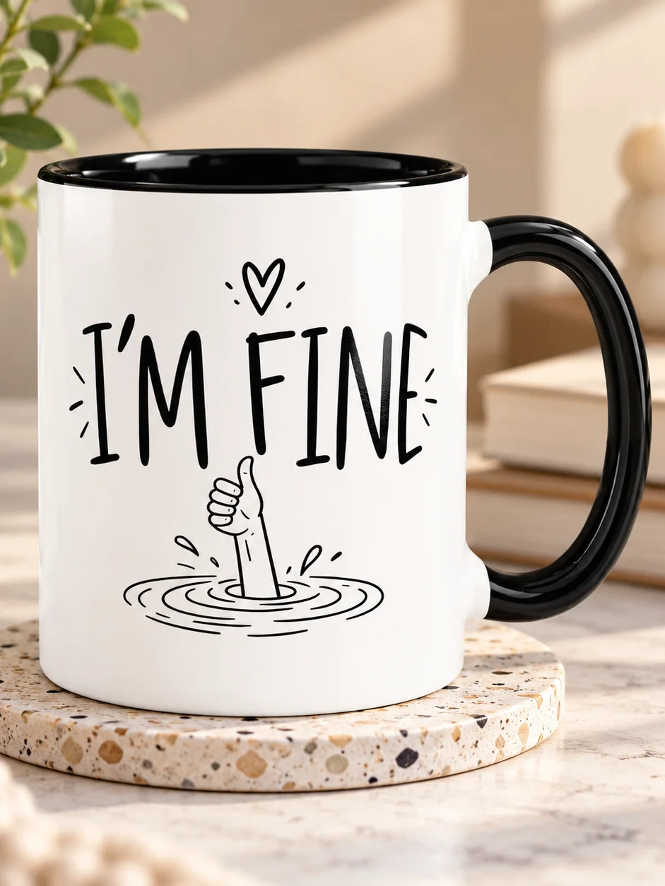 I'm Fine Thumbs-Up Ceramic Mug product image (1)