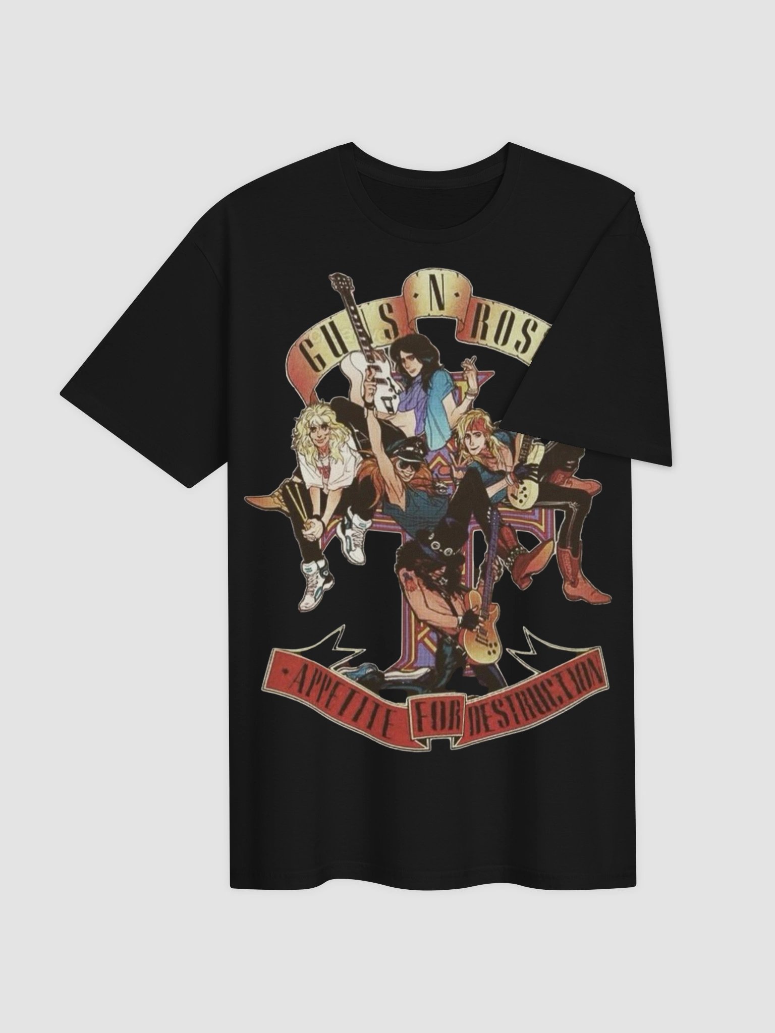 Guns N Roses Appetite for Destruction Graphic Tee | Classic Lineup Vintage Illustration | Hard Rock Collector Shirt product image (3)