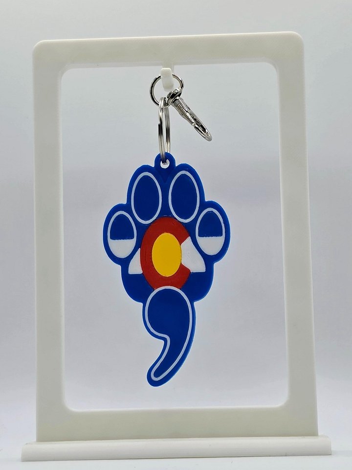 🐾 Colorado Paw Semicolon Keychain | Mental Health Awareness product image (1)