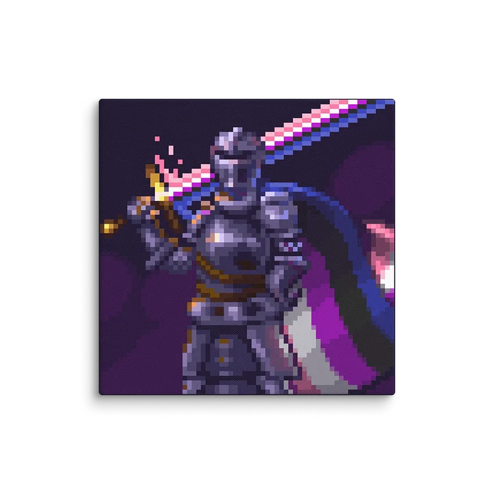 Genderfluid Knight Pixel Art Canvas Print product image (2)