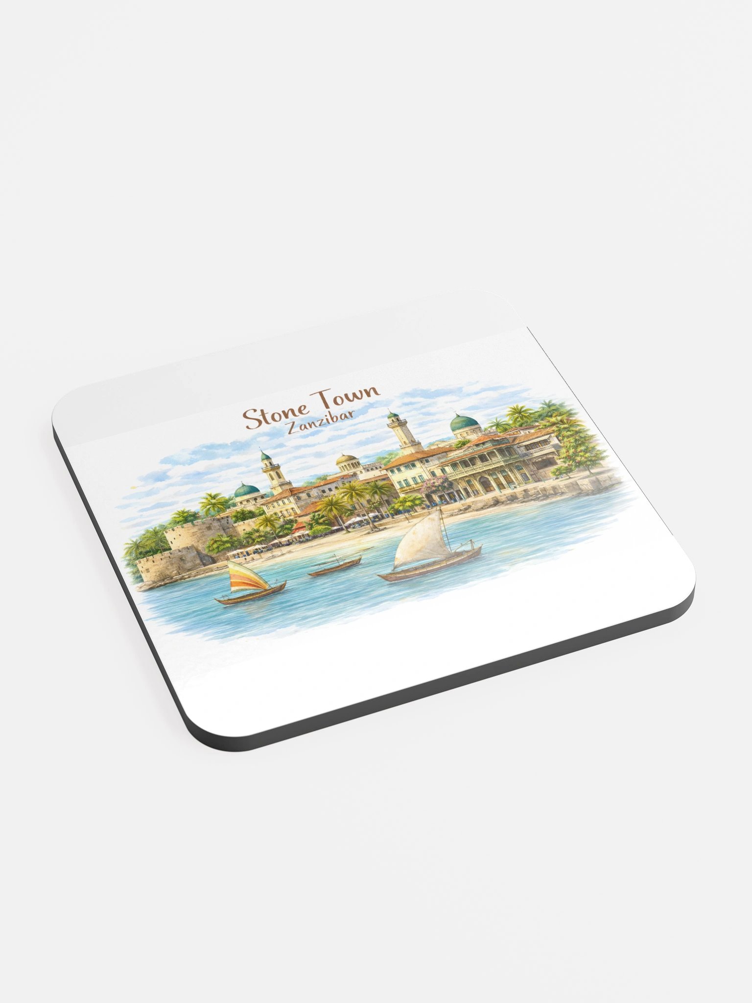 Stone Town Zanzibar Glossed Cork Coaster product image (2)
