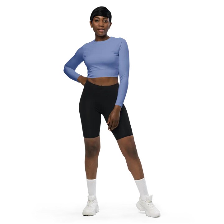 Wild Blue Recycled Long Sleeve Crop Top product image (1)