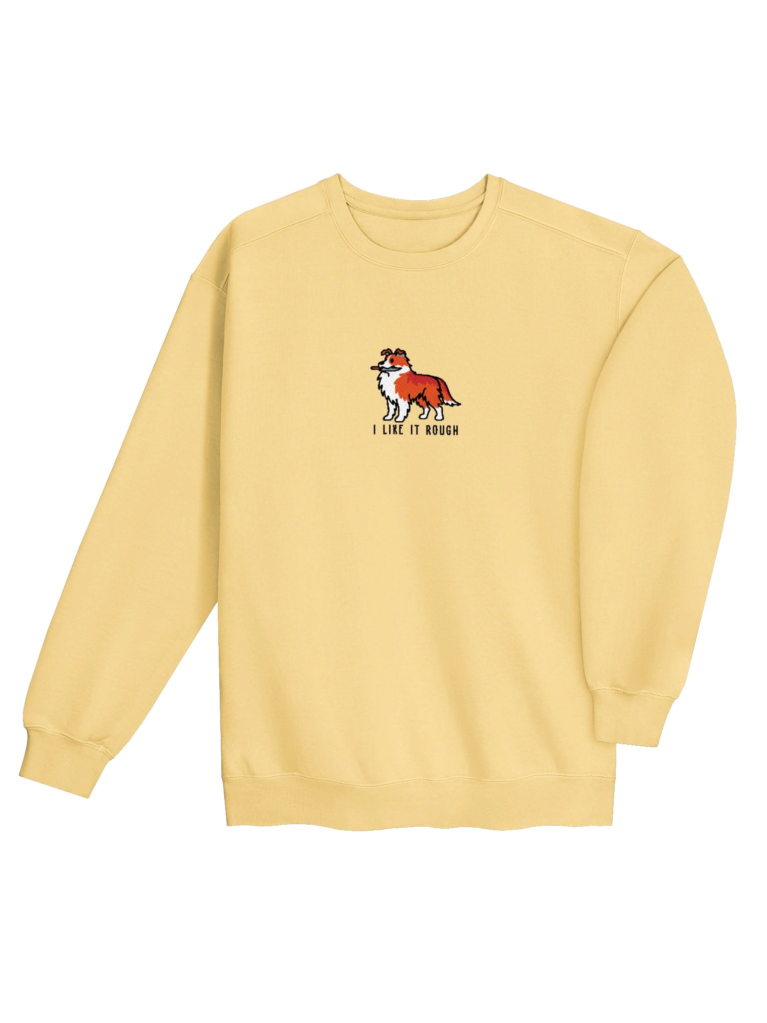 I Like It Rough Funny Chibi-Style Embroidered Premium Sweatshirt for Rough Collie(Red) Owners product image (44)
