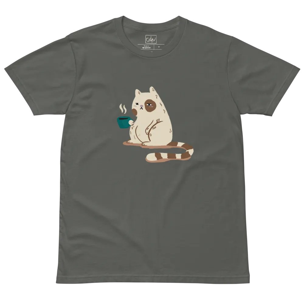 Caffeine and cats (Colour Unisex Premium T-Shirt) product image (2)