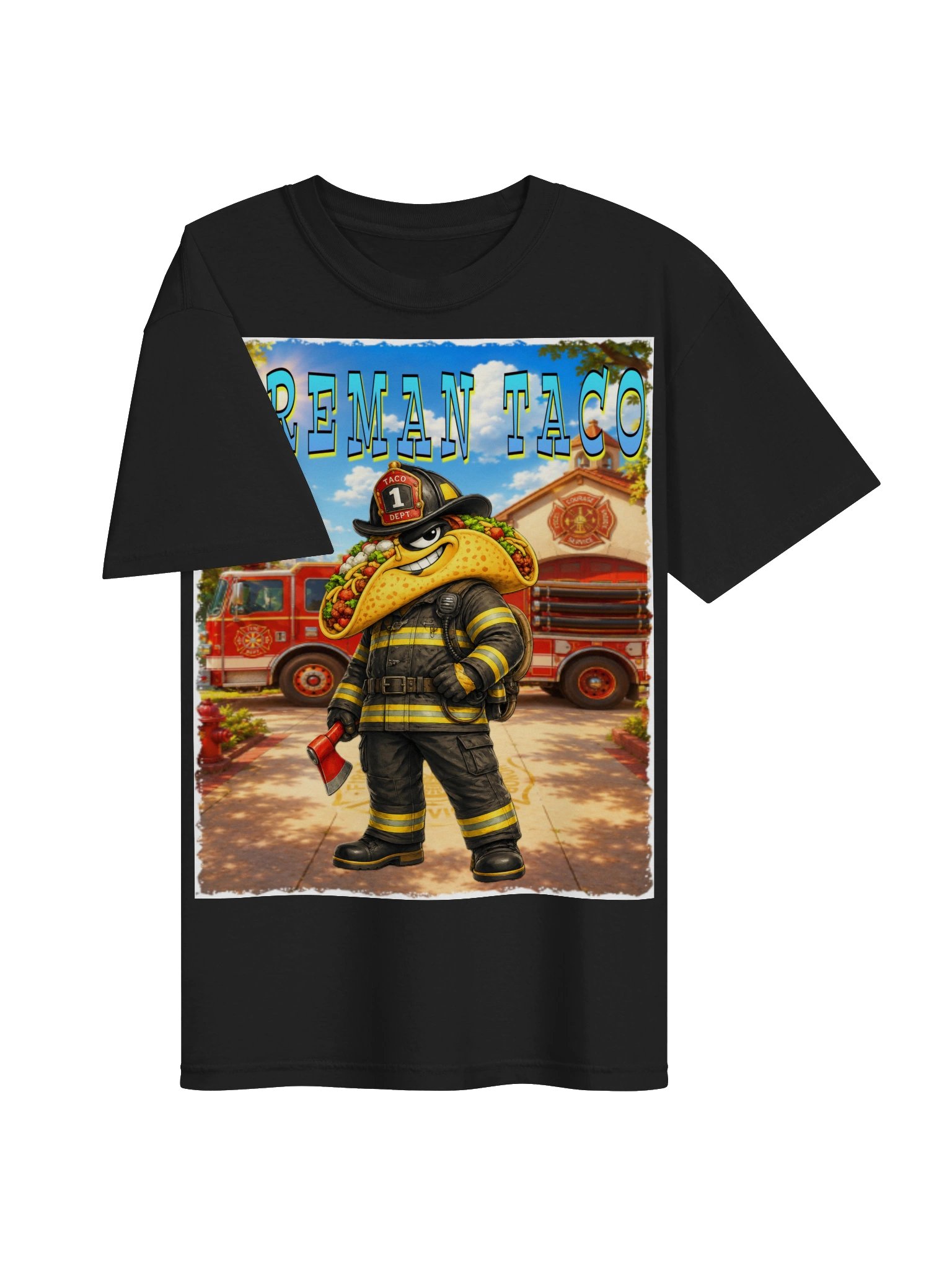 Fireman Taco Cartoon Tee - The Taco Family product image (31)