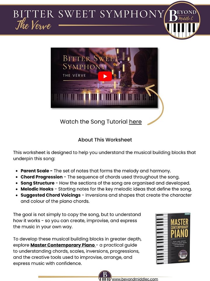 Bitter Sweet Symphony - BMC Song Tutorial Worksheet product image (1)