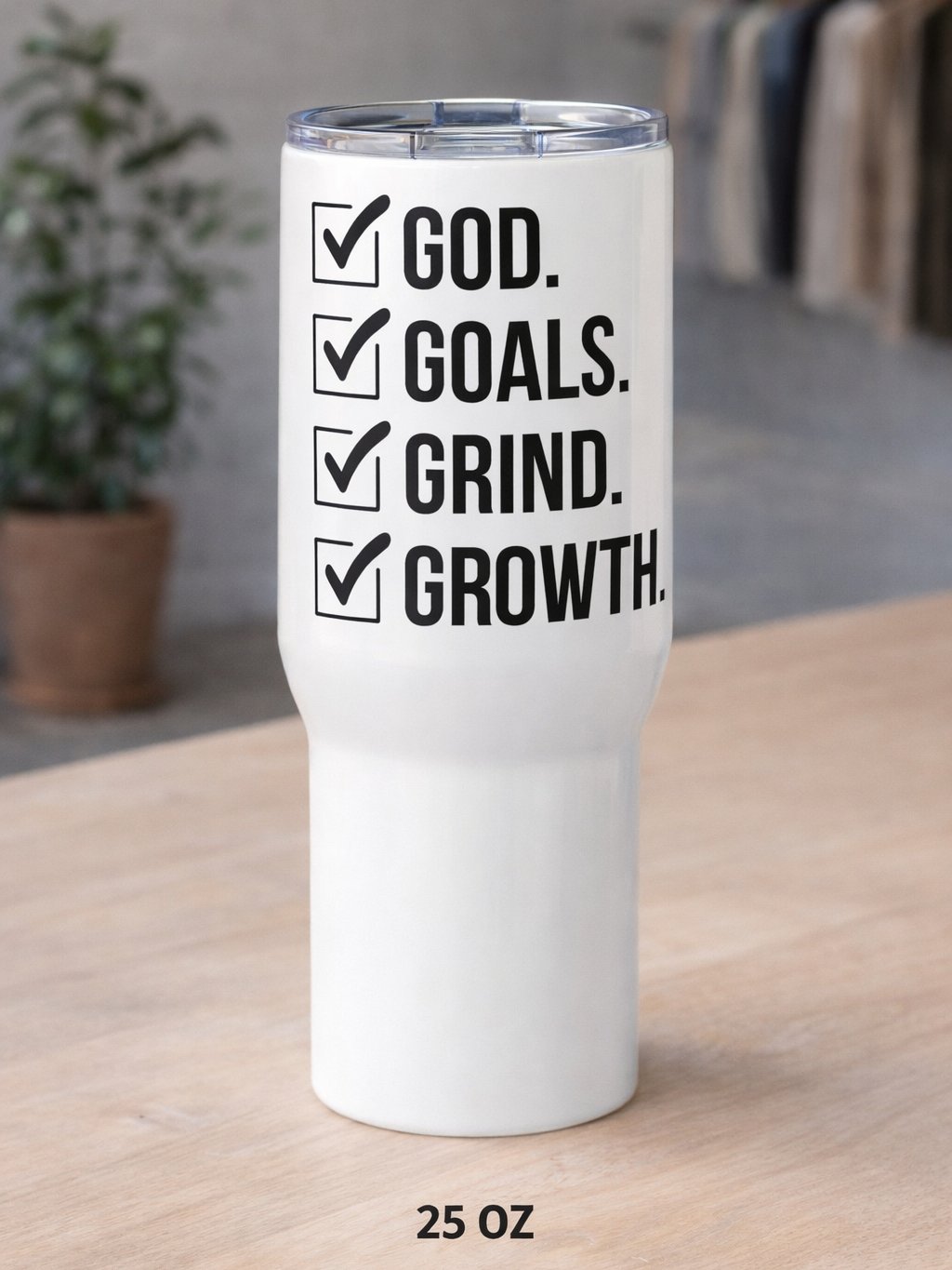 On-the-Go Stainless Steel God Goals Tumbler product image (1)