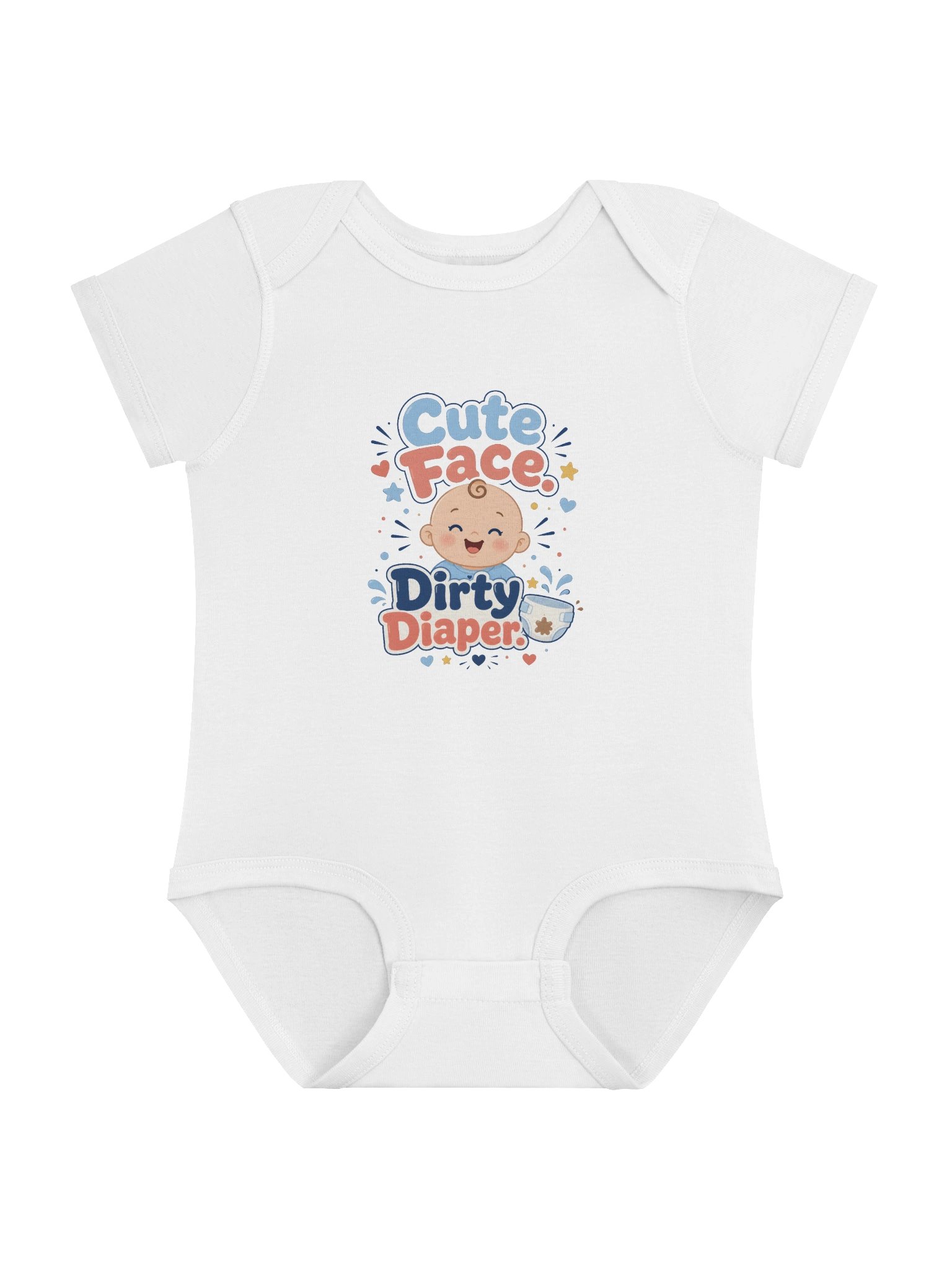 Cute Face Dirty Diaper Baby Bodysuit product image (1)