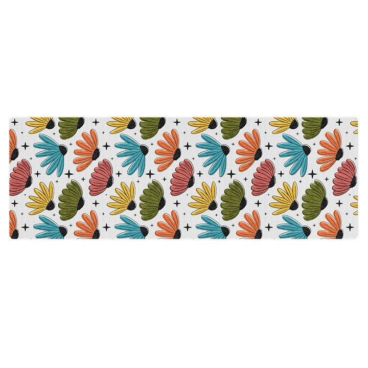 Retro Halftone Coneflowers Yoga Mat product image (1)