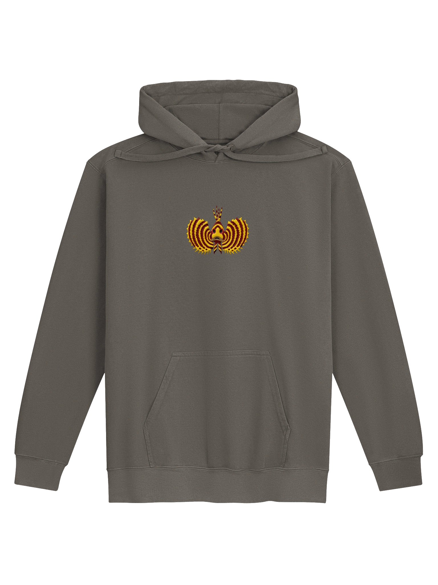 Yellow Fuzzy Dwarf Lionfish Embroidered Hoodie | Dendrochirus brachypterus Aquarium Fish Hoodie | Saltwater Reef Apparel product image (5)