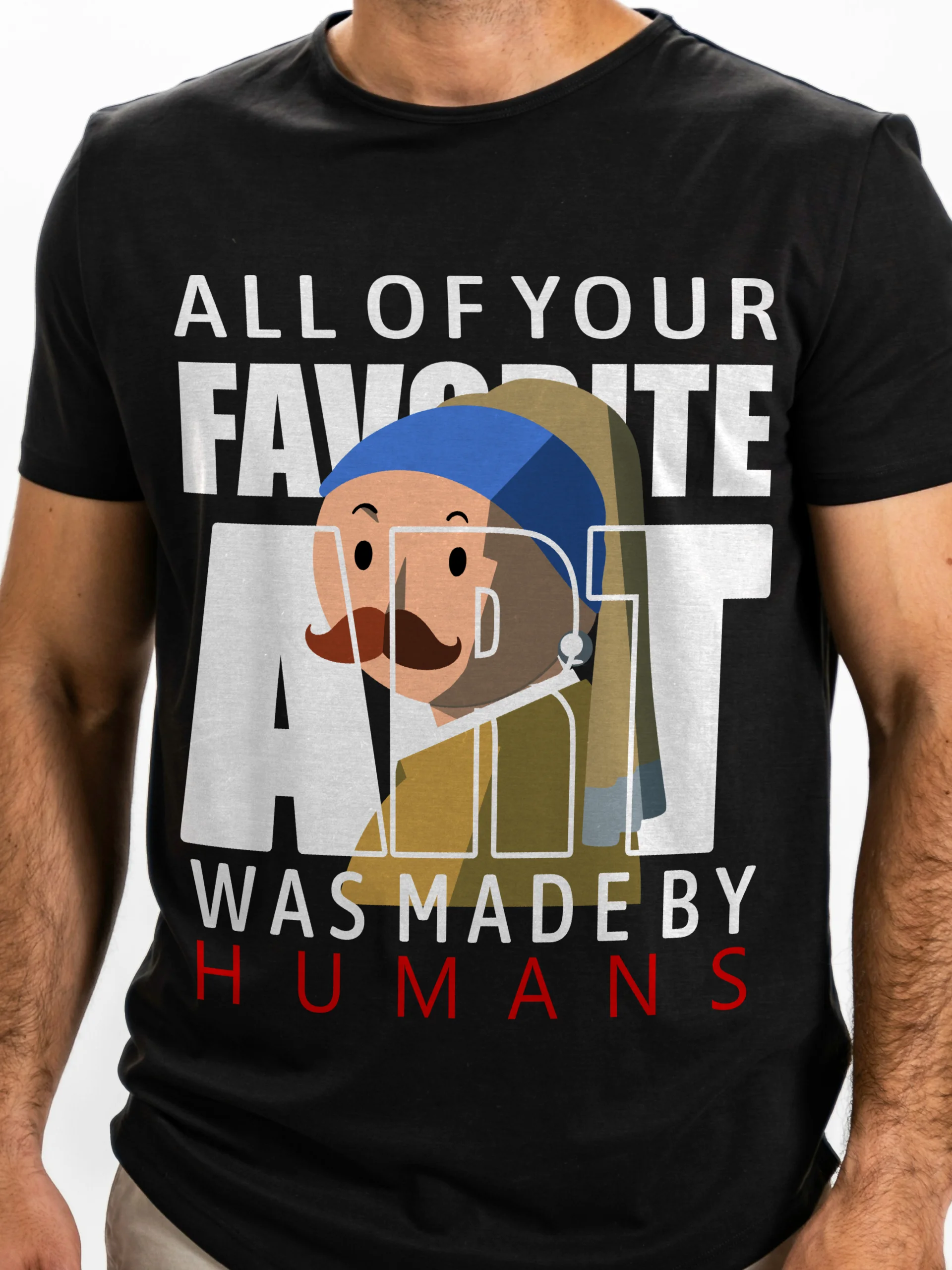 Famous Art Anti-AI T Shirt - Girl With A Pearl Earring product image (1)