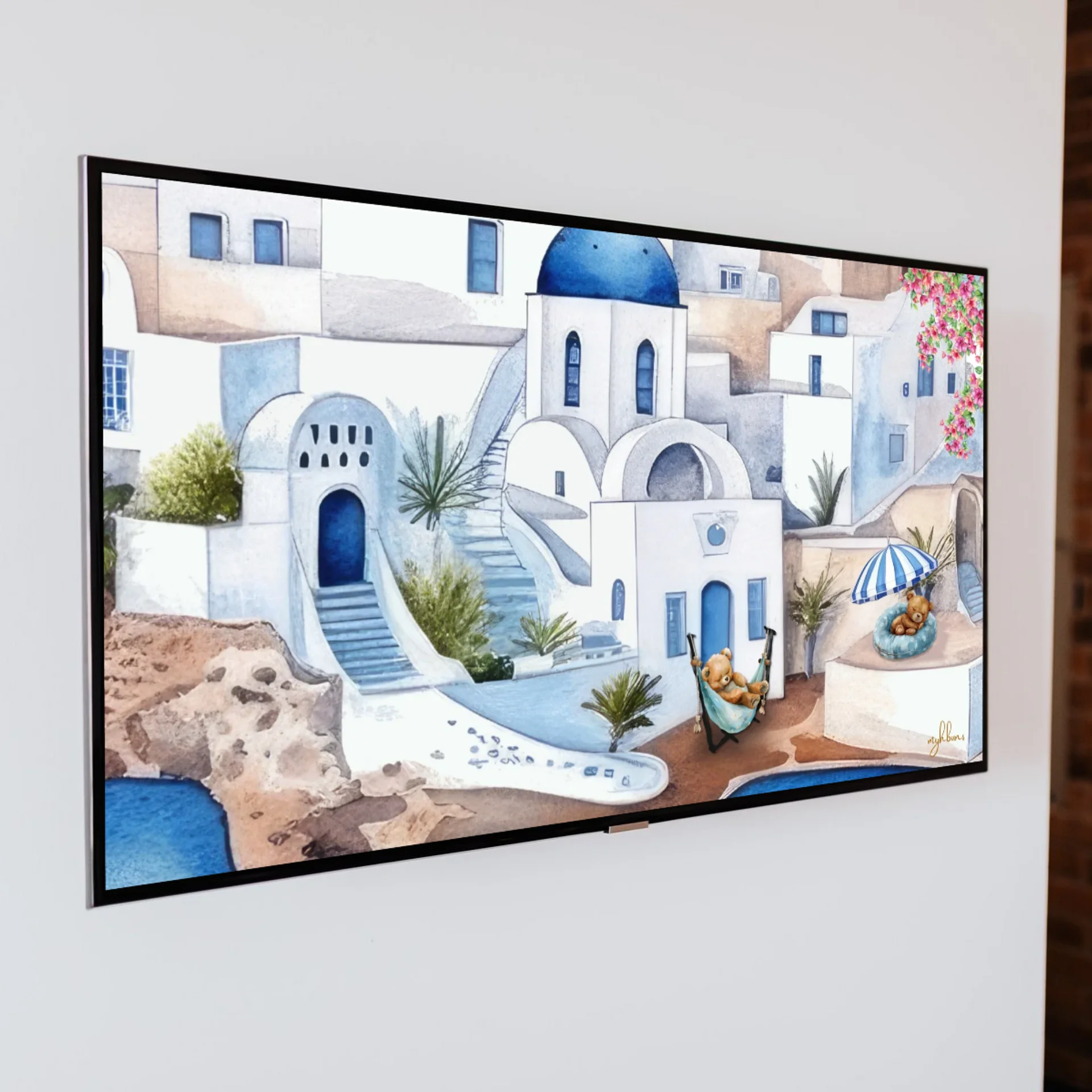 Santorini Dreaming Desktop, Laptop & Smart TV Digital Wallpaper | Instant Download | Multiple Resolutions product image (7)